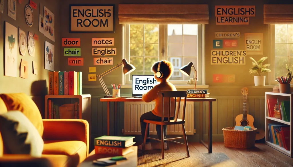 סביבה עשירה באנגלית בבית - ילד לומד עם English Room